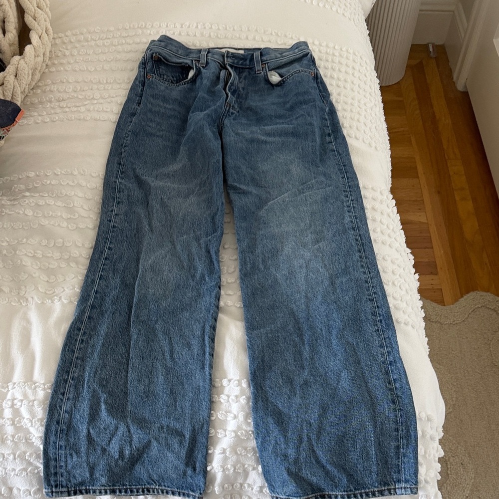Denim Forum Indigo Wide Leg Jeans FARRAH